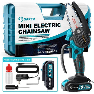 Sakerplus® 4/6 Zoll Mini Kettensäge Akku Einhandsäge