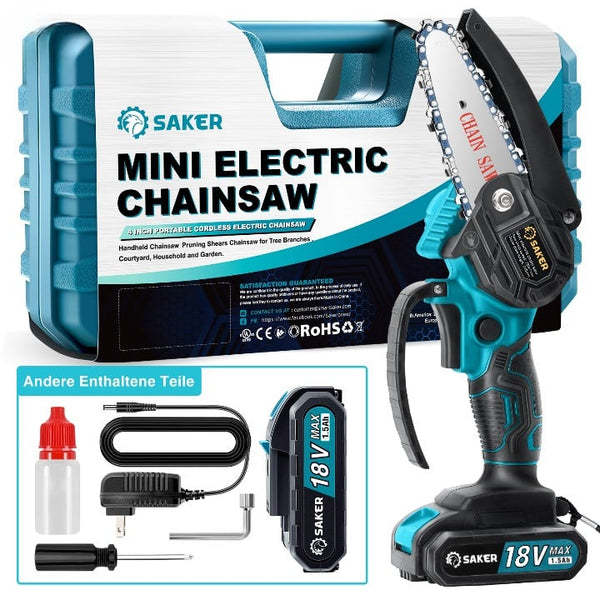 Sakerplus® 4/6 Zoll Mini Kettensäge Akku Einhandsäge