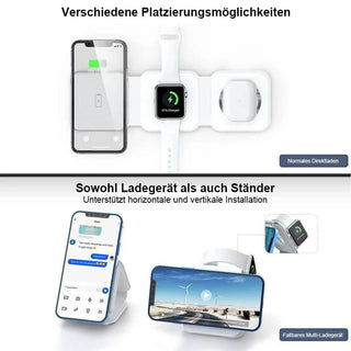Sakerplus® 3-in-1 faltbares magnetisches Wireless-Ladegerät