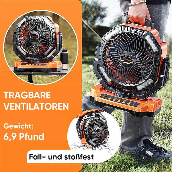 Sakerplus® Wiederaufladbarer Campingventilator