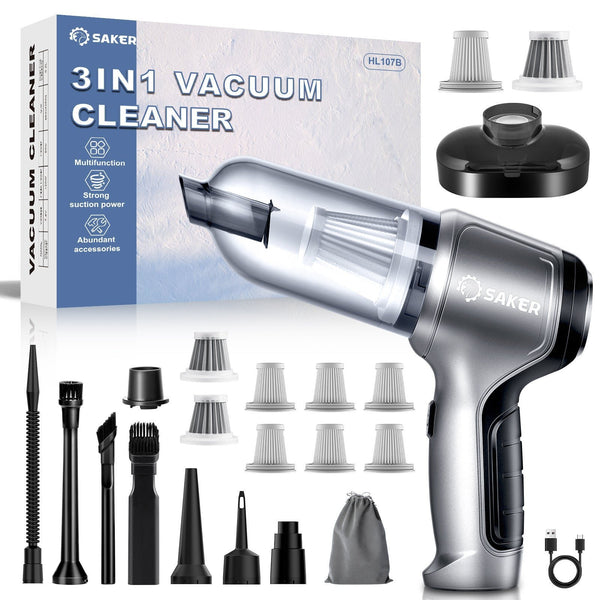 Sakerplus® 3-in-1 Verbesserter Kabelloser Mini-Handstaubsauger