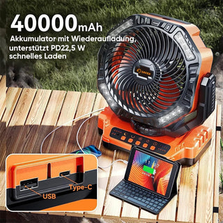 Sakerplus® Wiederaufladbarer Campingventilator
