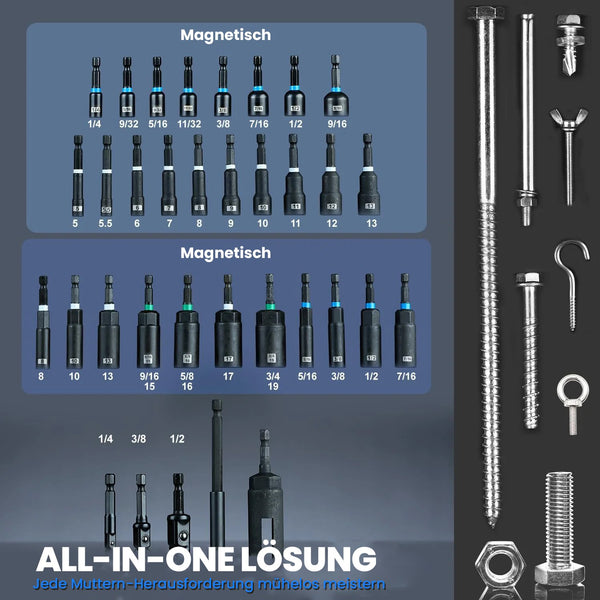 Sakerplus® Magnetisches Schlagschrauber-Nuss-Set