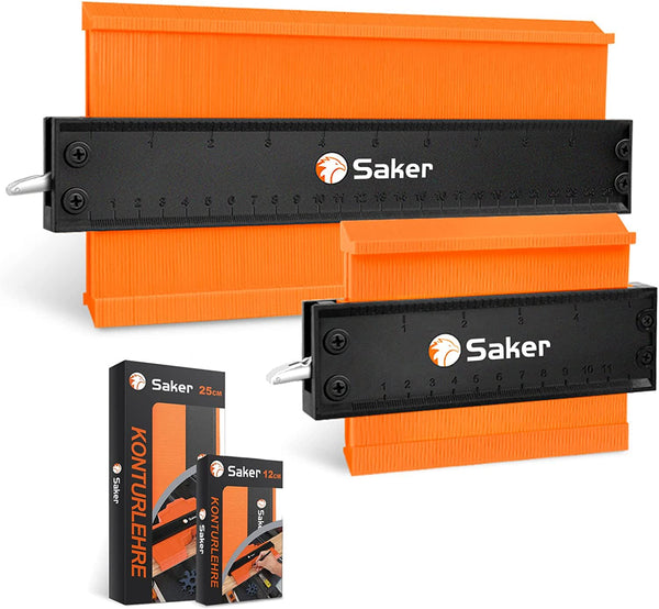 Sakerplus® 12/25CM Konturenlehre Profillehre - Vervielfältigungslehre mit Schloss