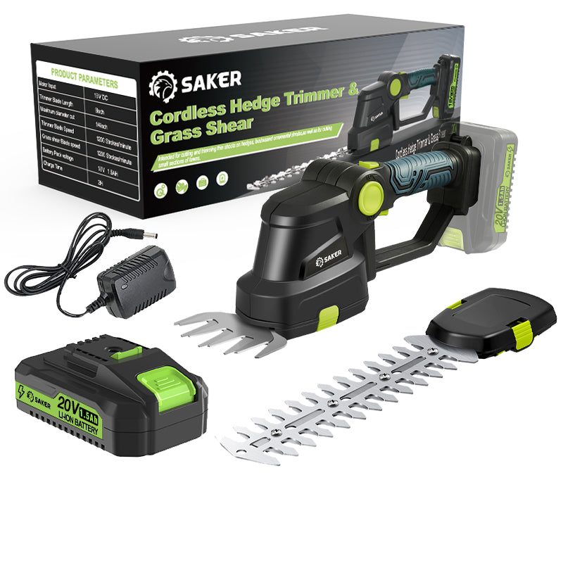 Saker 2-in-1 Akku Grasschere & Heckenschere