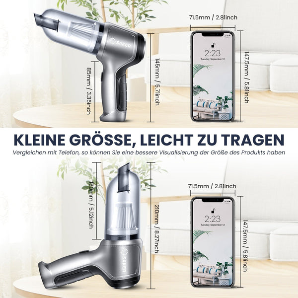 Sakerplus® 3-in-1 Verbesserter Kabelloser Mini-Handstaubsauger