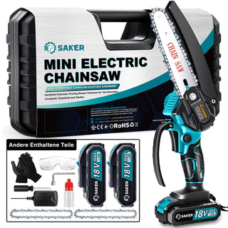 Sakerplus® 4/6 Zoll Mini Kettensäge Akku Einhandsäge