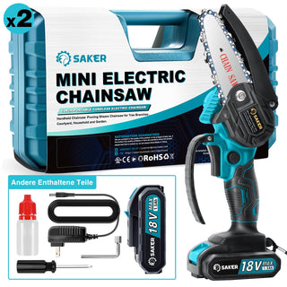 Sakerplus® 4/6 Zoll Mini Kettensäge Akku Einhandsäge