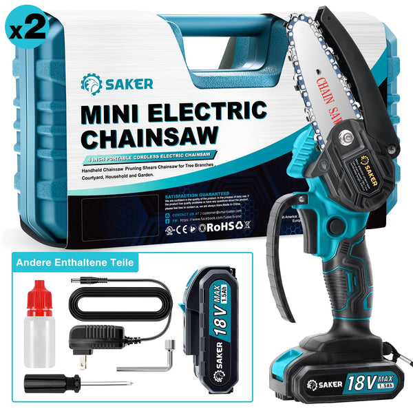 Sakerplus® 4/6 Zoll Mini Kettensäge Akku Einhandsäge