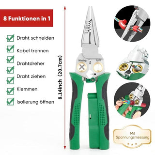 Sakerplus® 8-in-1 Abisolierzange mit Spannungsprüfer