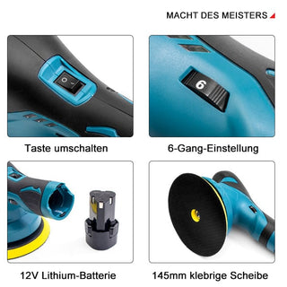 Sakerplus® 12V Akku Auto Exzenterschleifer Poliermaschine Set