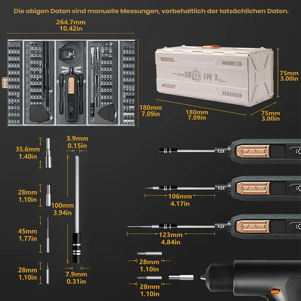Sakerplus® 180-in-1 Präzisions-Elektroschraubendreher-Set