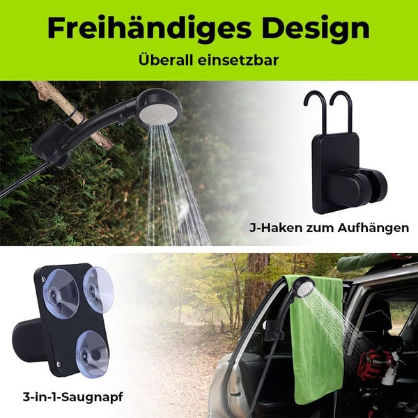 Sakerplus® Tragbare, wiederaufladbare Camping-Duschpumpe