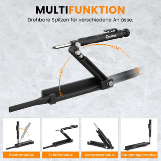 Sakerplus® Multifunktionales Anreißwerkzeug DIY Anreißlehre mit Tieflochstift