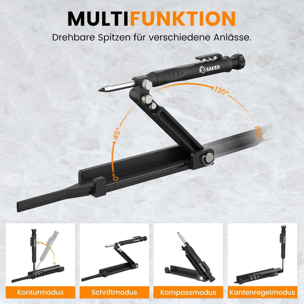 Sakerplus® Multifunktionales Anreißwerkzeug DIY Anreißlehre mit Tieflochstift