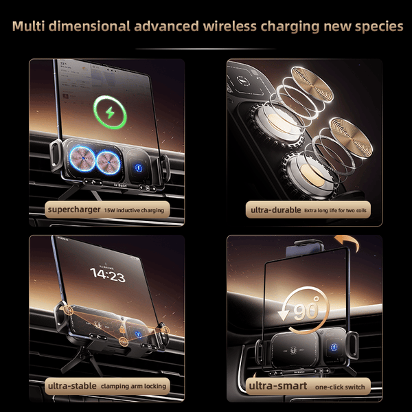 Sakerplus® Wireless Charging Rotating Car Mount