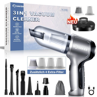 Sakerplus® 3-in-1 Verbesserter Kabelloser Mini-Handstaubsauger