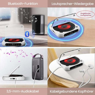 Sakerplus® Tragbarer Bluetooth-CD-Player