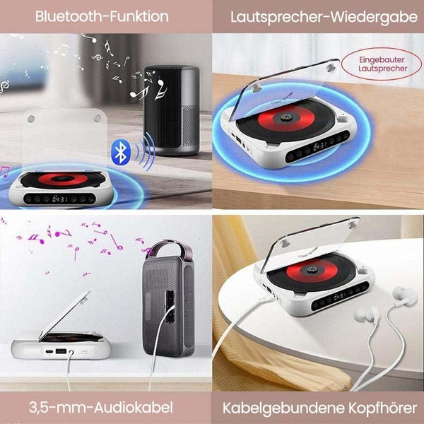 Sakerplus® Tragbarer Bluetooth-CD-Player