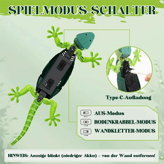 Sakerplus® Elektrisches Echsenspielzeug mit leuchtenden LED-Augen