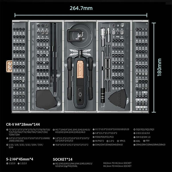 Sakerplus® 180-in-1 Präzisions-Elektroschraubendreher-Set