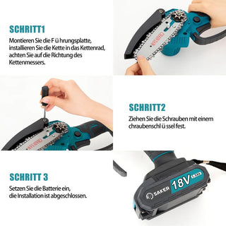 Sakerplus® 4/6 Zoll Mini Kettensäge Akku Einhandsäge