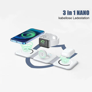 Sakerplus® 3-in-1 faltbares magnetisches Wireless-Ladegerät