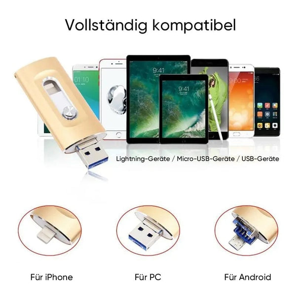 Sakerplus® 3-in-1 Tragbarer Hochgeschwindigkeits USB 3.0 Speicher