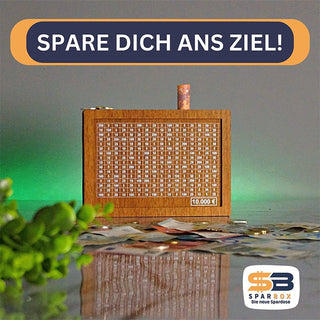 Sakerplus® Sparschwein aus Holz mit Zähler