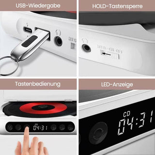Sakerplus® Tragbarer Bluetooth-CD-Player