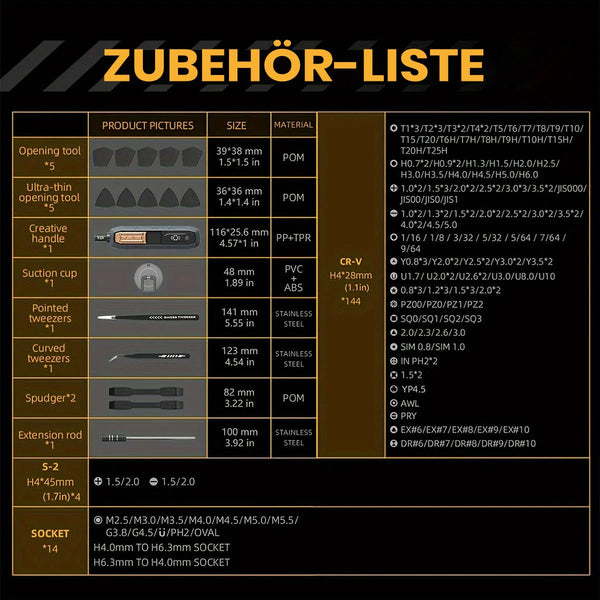 Sakerplus® 180-in-1 Präzisions-Elektroschraubendreher-Set