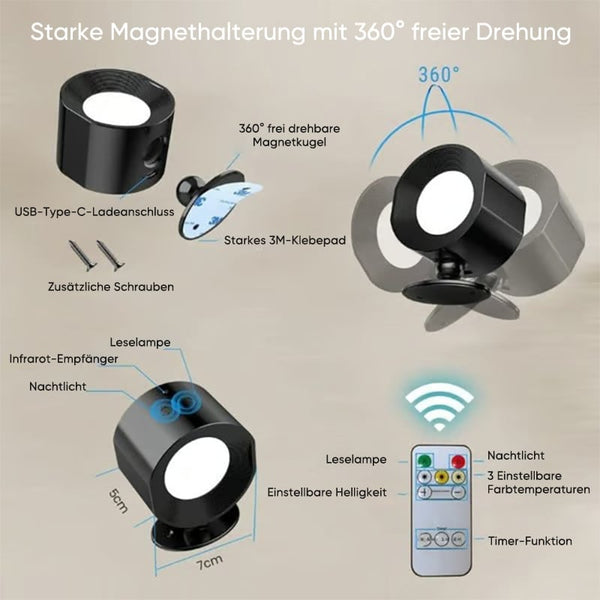 Sakerplus® LED-Wandlampe, magnetisch