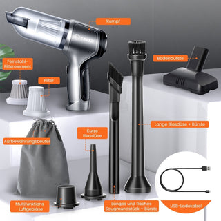 Sakerplus® 3-in-1 Verbesserter Kabelloser Mini-Handstaubsauger