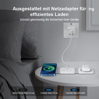 Sakerplus® 3-in-1 faltbares magnetisches Wireless-Ladegerät