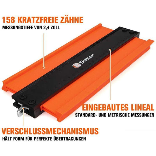 Sakerplus® 12/25CM Konturenlehre Profillehre - Vervielfältigungslehre mit Schloss