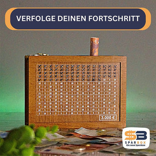 Sakerplus® Sparschwein aus Holz mit Zähler