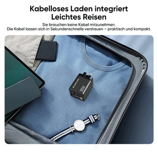 Sakerplus® 65 W GaN 3-in-1 einziehbares Schnellladegerät