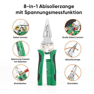 Sakerplus® 8-in-1 Abisolierzange mit Spannungsprüfer