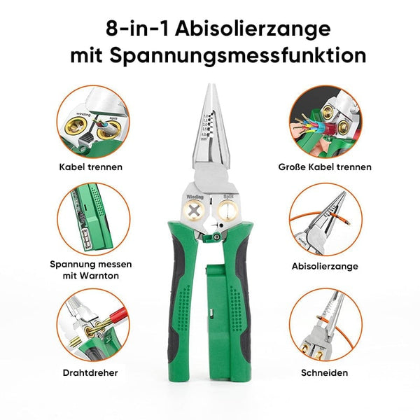 Sakerplus® 8-in-1 Abisolierzange mit Spannungsprüfer