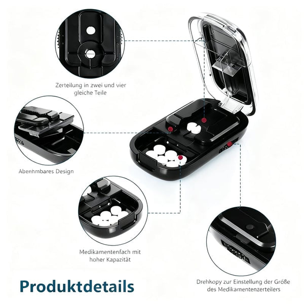 Sakerplus® Mehrfach-Tablettenschneider mit Präzisionsführung