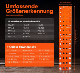 Sakerplus® Gewindeprüfer für Schrauben und Muttern