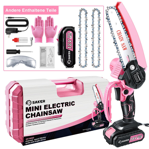 Sakerplus® 4/6 Zoll Mini Kettensäge Akku Einhandsäge