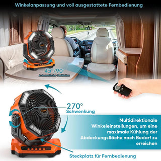 Sakerplus® Wiederaufladbarer Campingventilator