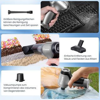 Sakerplus® 3-in-1 Verbesserter Kabelloser Mini-Handstaubsauger