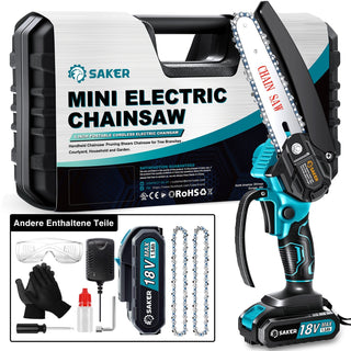 Sakerplus® 4/6 Zoll Mini Kettensäge Akku Einhandsäge