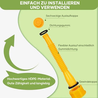 Sakerplus® Benzinkanister-Auslauf-Ersatz Mit Flexibler Anti-Verschütt-Düse