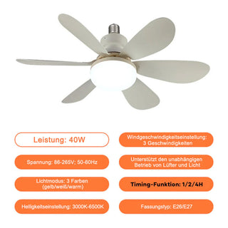 Sakerplus® Deckenventilator mit Licht
