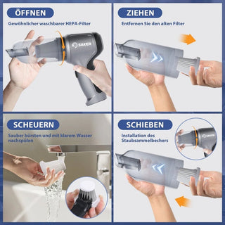 Sakerplus® 3-in-1 Verbesserter Kabelloser Mini-Handstaubsauger