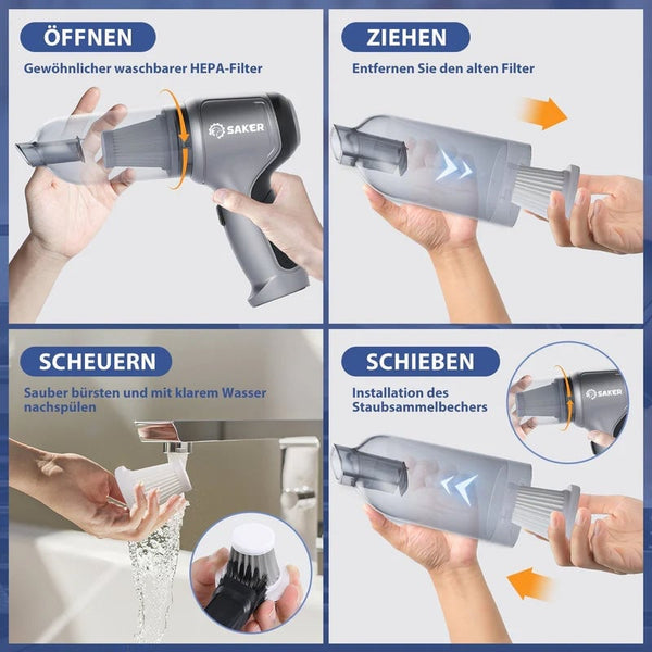 Sakerplus® 3-in-1 Verbesserter Kabelloser Mini-Handstaubsauger