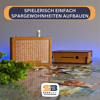 Sakerplus® Sparschwein aus Holz mit Zähler